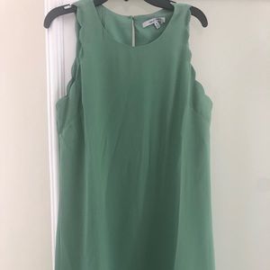 Naked Zebra Sage Scalloped Dress